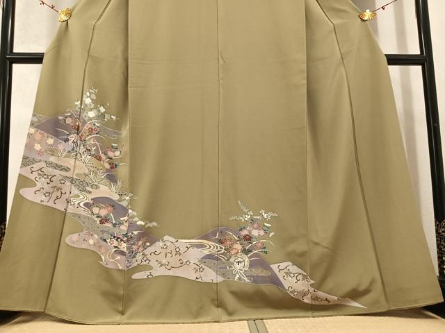 平和屋着物●訪問着 友禅 鏡裏花文 金彩 正絹 逸品 AABC8018ph