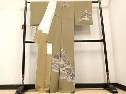 平和屋着物●訪問着 友禅 鏡裏花文 金彩 正絹 逸品 AABC8018ph