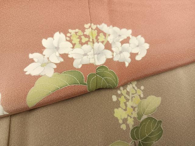 平和屋着物●訪問着　友禅　作家物　枝花文　暈し染め　正絹　逸品　AABC8047ph
