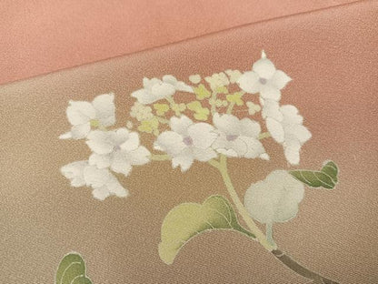 平和屋着物●訪問着　友禅　作家物　枝花文　暈し染め　正絹　逸品　AABC8047ph