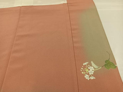 平和屋着物●訪問着　友禅　作家物　枝花文　暈し染め　正絹　逸品　AABC8047ph