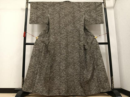 平和屋着物●上質な紬　風景樹林文　正絹　逸品　AABC8051ph