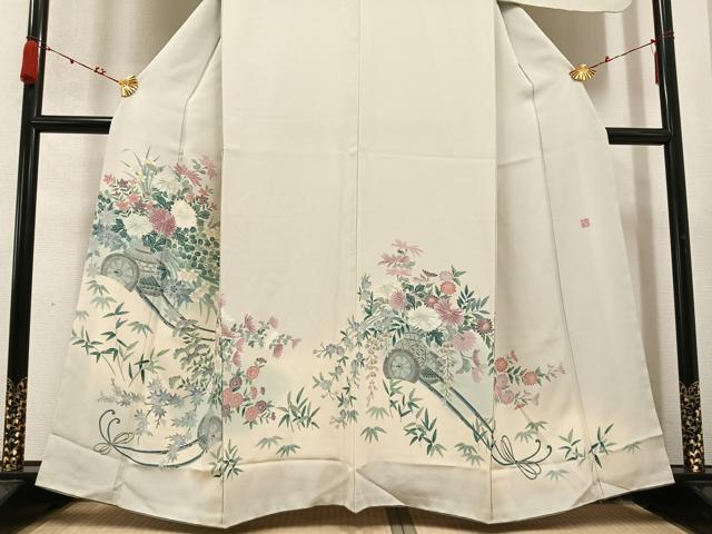 平和屋着物●訪問着　作家物　花車文　暈し染め　正絹　逸品　AABC8052ph