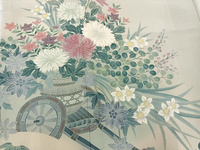 平和屋着物●訪問着　作家物　花車文　暈し染め　正絹　逸品　AABC8052ph