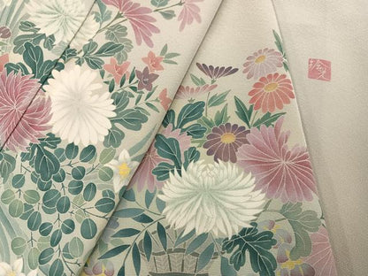 平和屋着物●訪問着　作家物　花車文　暈し染め　正絹　逸品　AABC8052ph