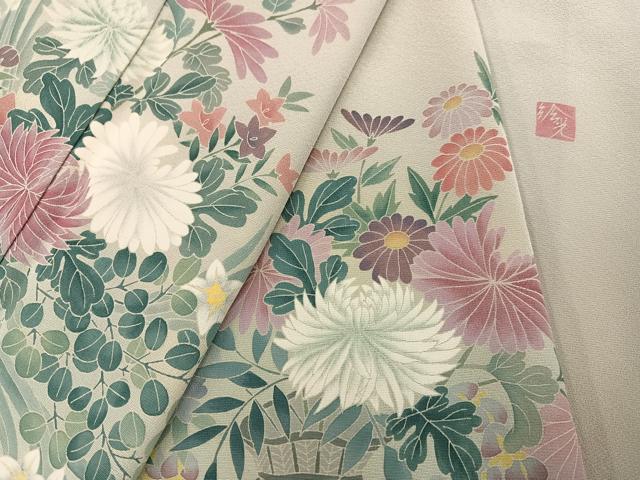 平和屋着物●訪問着　作家物　花車文　暈し染め　正絹　逸品　AABC8052ph