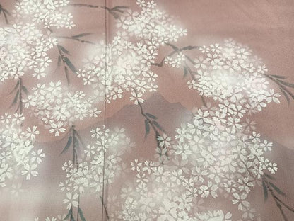 平和屋着物●訪問着 遠山枝垂れ桜文 暈し染め 正絹 逸品 未使用 AABC8053ph