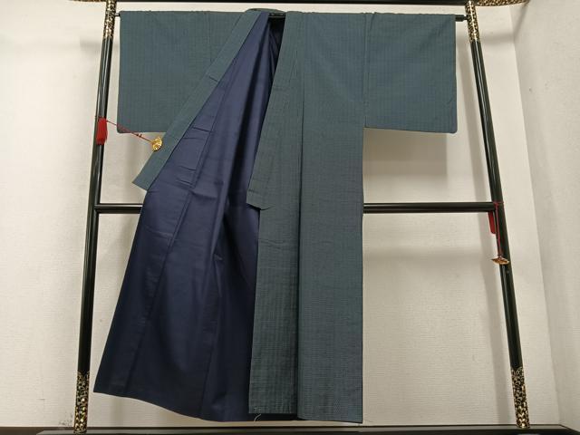 平和屋着物●男性　本場大島紬　アンサンブル　亀甲絣　正絹　逸品　AABC8059ph