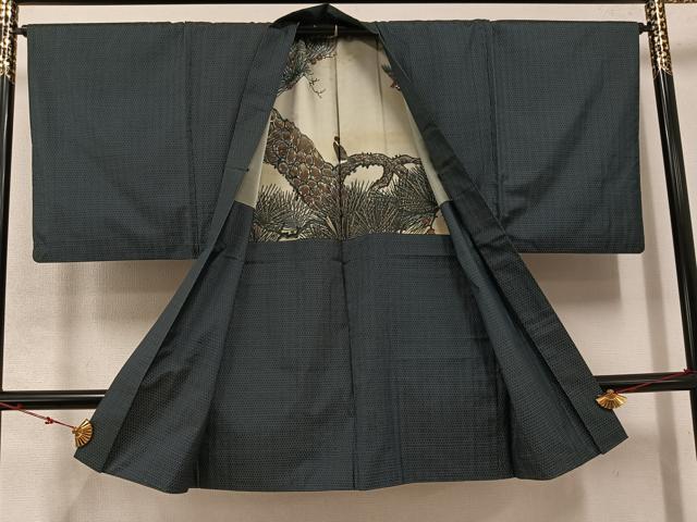 平和屋着物●男性　本場大島紬　アンサンブル　亀甲絣　正絹　逸品　AABC8059ph