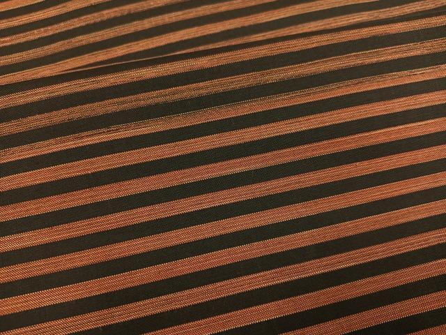 平和屋着物●本場縞大島紬　横縞　関絹織物謹製　証紙付き　正絹　逸品　AABC8075ph