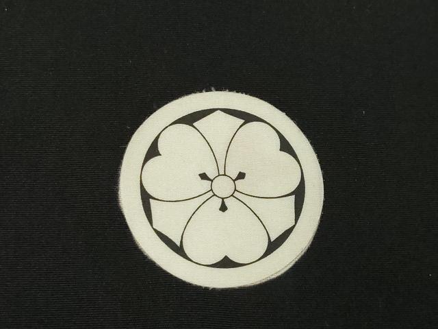 平和屋着物●男性 黒紋付 羽織セット 正絹 逸品 AABC8099ck