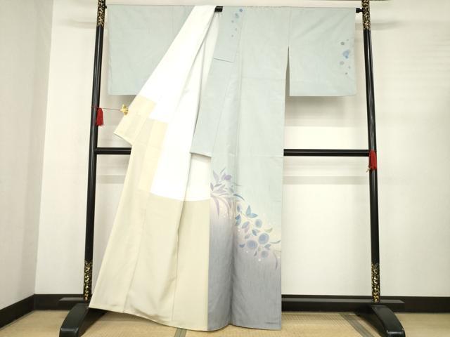 平和屋着物○染めの工房 奈緒音 寺坂ひとみ 結城紬 訪問着 草花文