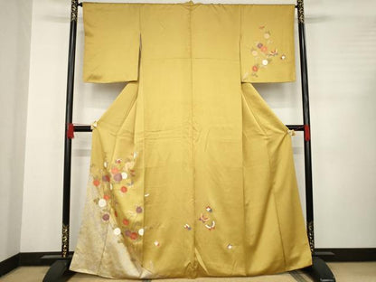 平和屋着物●訪問着 花蝶文 金彩 正絹 逸品 AABC8143ck