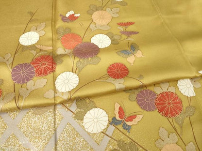 平和屋着物●訪問着 花蝶文 金彩 正絹 逸品 AABC8143ck