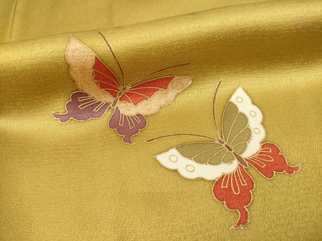 平和屋着物●訪問着 花蝶文 金彩 正絹 逸品 AABC8143ck