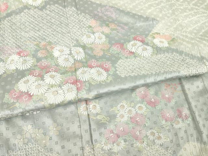 平和屋着物●訪問着 総絞り 松皮菱花文 ロング丈 正絹 逸品 AABC8145ck