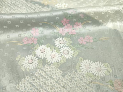 平和屋着物●訪問着 総絞り 松皮菱花文 ロング丈 正絹 逸品 AABC8145ck