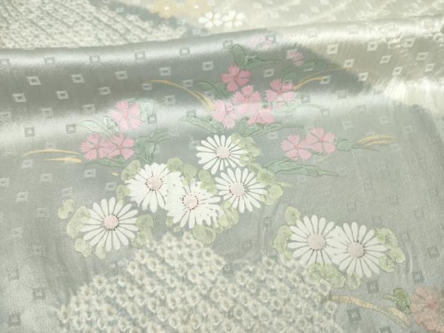 平和屋着物●訪問着 総絞り 松皮菱花文 ロング丈 正絹 逸品 AABC8145ck