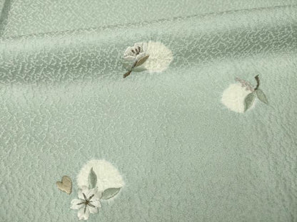 平和屋着物●訪問着 絞り 刺繍 花丸文 正絹 逸品 AABC8150ck