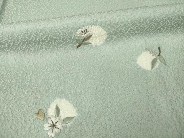 平和屋着物●訪問着 絞り 刺繍 花丸文 正絹 逸品 AABC8150ck