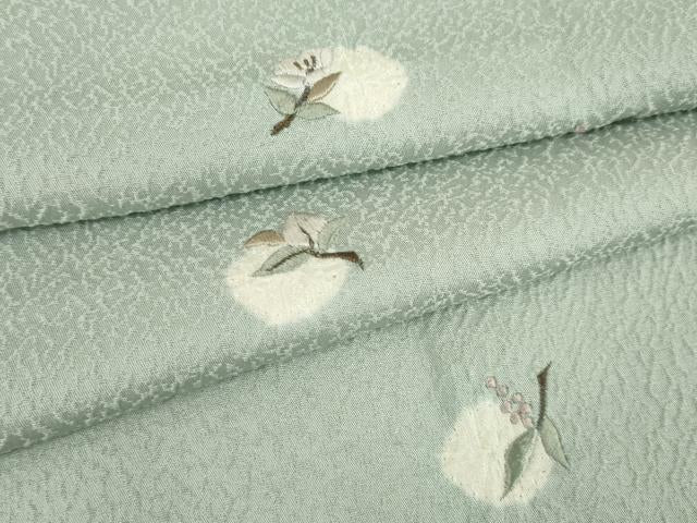 平和屋着物●訪問着 絞り 刺繍 花丸文 正絹 逸品 AABC8150ck