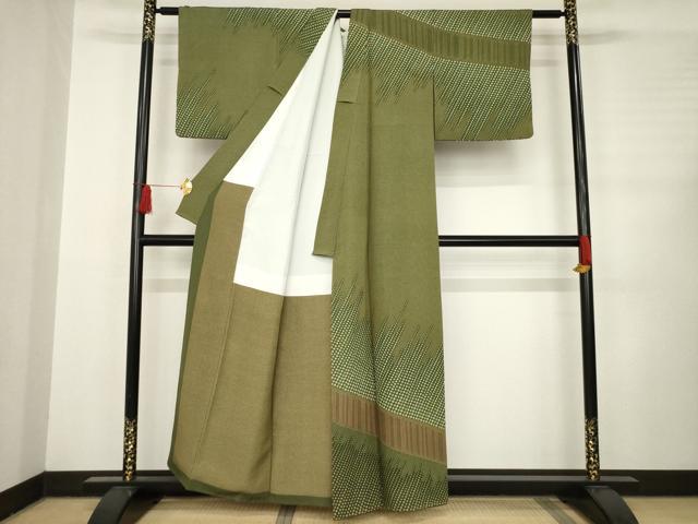 平和屋着物●伝統工芸伝承者 今坂國雄 訪問着 幾何学文様 正絹 逸品 AABC8160ck
