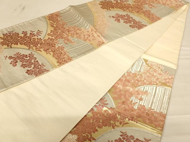 平和屋着物◎六通柄袋帯　唐織　舞花文　金銀糸　正絹　逸品　AABC8323dt