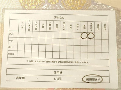 平和屋着物◎六通柄袋帯　切嵌花文　金銀糸　正絹　逸品　AABC8334dt