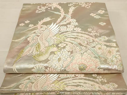 平和屋着物◎六通柄袋帯　唐織　鳳凰花文　金銀糸　正絹　逸品　AABC8335dt