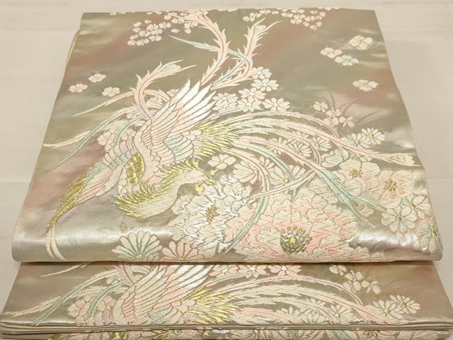 平和屋着物◎六通柄袋帯　唐織　鳳凰花文　金銀糸　正絹　逸品　AABC8335dt