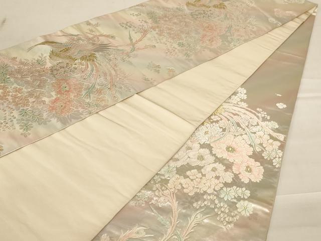 平和屋着物◎六通柄袋帯　唐織　鳳凰花文　金銀糸　正絹　逸品　AABC8335dt