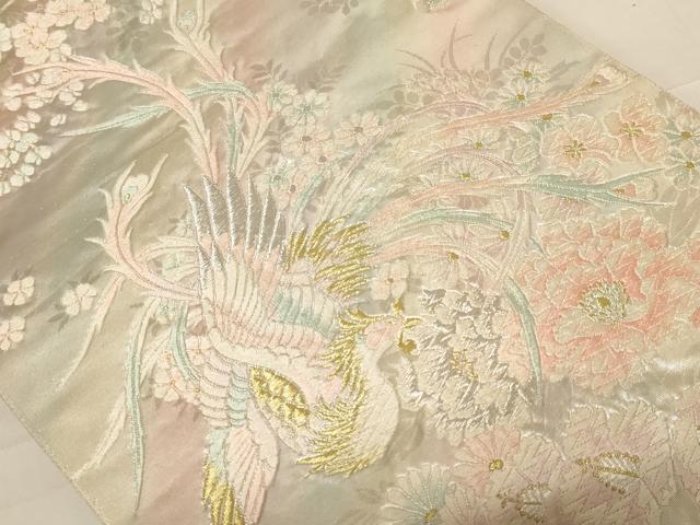 平和屋着物◎六通柄袋帯　唐織　鳳凰花文　金銀糸　正絹　逸品　AABC8335dt