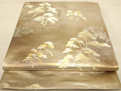 平和屋着物◎六通柄袋帯　枝松文　金銀糸　正絹　逸品　AABC8348dt