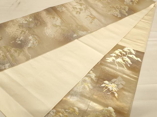 平和屋着物◎六通柄袋帯　枝松文　金銀糸　正絹　逸品　AABC8348dt