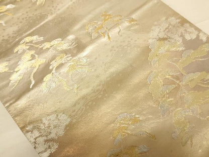 平和屋着物◎六通柄袋帯　枝松文　金銀糸　正絹　逸品　AABC8348dt