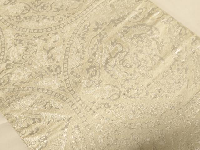 平和屋着物◎六通柄袋帯　花鳥文　銀糸　正絹　逸品　AABC8350dt