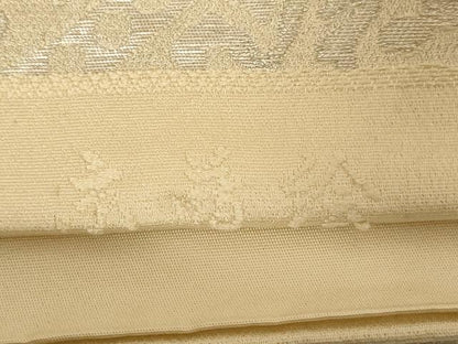 平和屋着物◎六通柄袋帯　花鳥文　銀糸　正絹　逸品　AABC8350dt