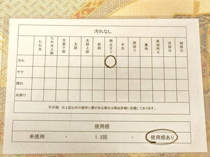 平和屋着物◎本佐賀錦 六通柄袋帯 格天井紋 金糸 正絹 逸品 AABC8369dt