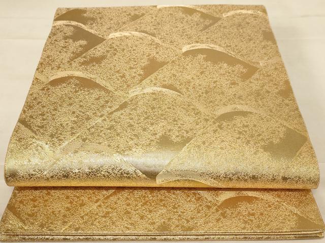 平和屋着物◎本佐賀錦 六通柄袋帯 立波文 金糸 正絹 逸品 AABC8375dt