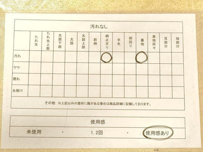 平和屋着物◎本佐賀錦 六通柄袋帯 立波文 金糸 正絹 逸品 AABC8375dt
