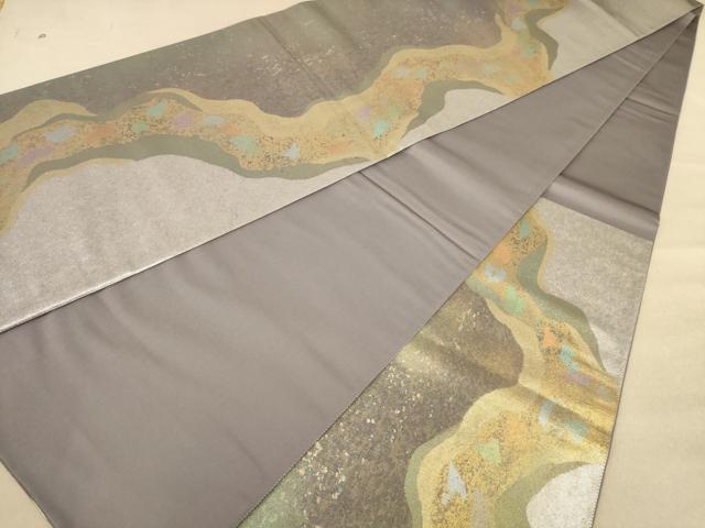 平和屋着物◎六通柄袋帯 霞文 引箔 鈴乃屋扱い 正絹 逸品 AABC8424dt
