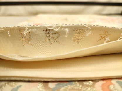 平和屋着物◎六通柄袋帯 唐織 裂取華文 金糸 正絹 逸品 AABC8427dt