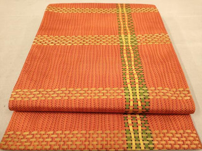 平和屋着物◎全通柄袋帯 網目文 正絹 逸品 AABC8437dt