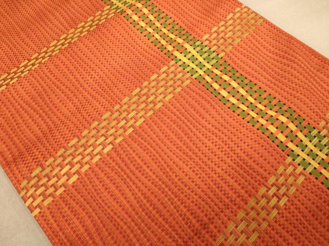 平和屋着物◎全通柄袋帯 網目文 正絹 逸品 AABC8437dt