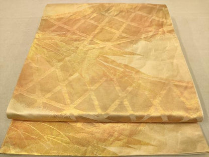 平和屋着物◎六通柄袋帯 草葉文 金糸 正絹 逸品 AABC8460dt
