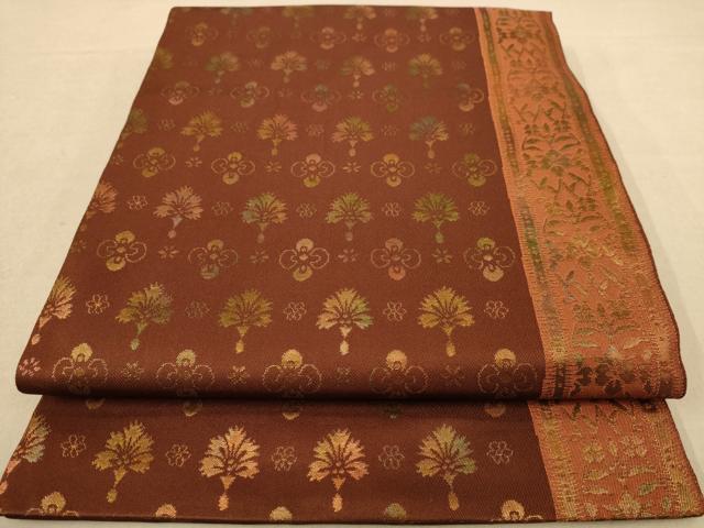 平和屋着物◎六通柄袋帯 舞花文 正絹 逸品 AABC8463dt