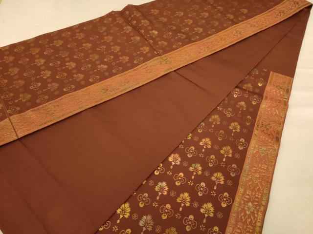 平和屋着物◎六通柄袋帯 舞花文 正絹 逸品 AABC8463dt