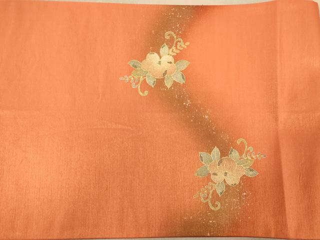 平和屋着物◎太鼓柄袋帯 螺鈿 草花文 金彩 正絹 逸品 AABC8469dt