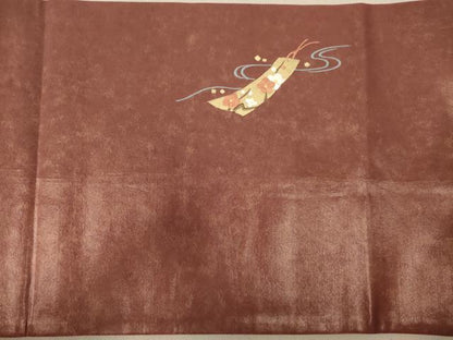 平和屋着物◎六通柄袋帯　霞文　ワンポイント刺繍　正絹　逸品　AABC8492dt