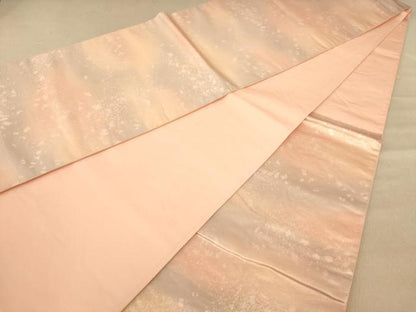 平和屋着物◎六通柄袋帯　霞文　ワンポイント螺鈿　正絹　逸品　AABC8495dt
